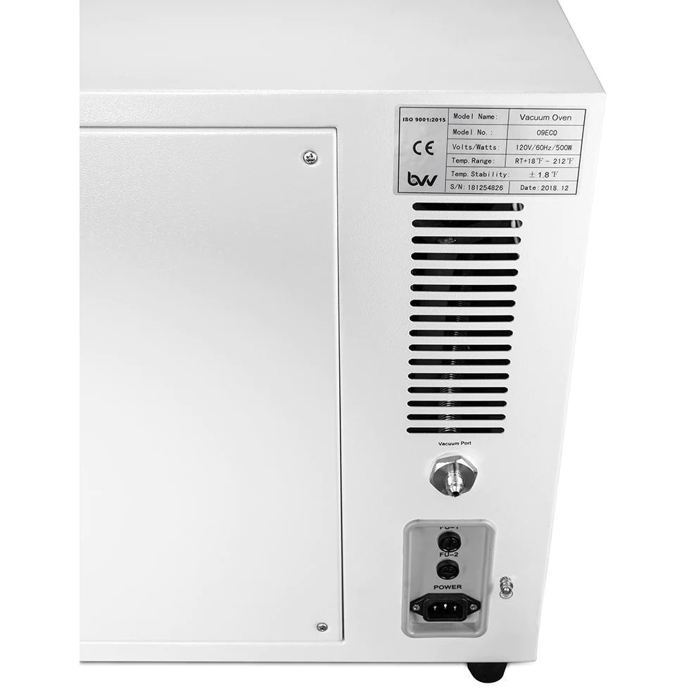BVV 0.9CF ECO Vacuum Oven Back Label CE