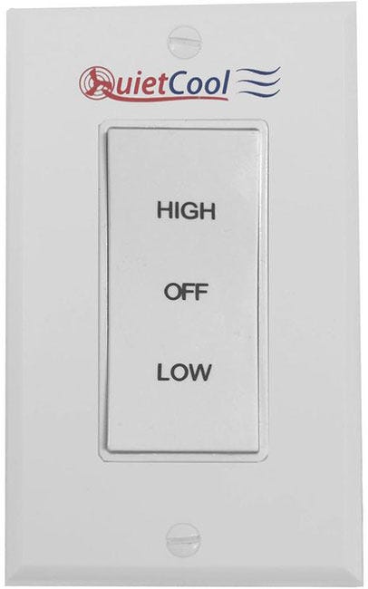 QuietCool HIGH/LOW/OFF Rocker Switch & Plate