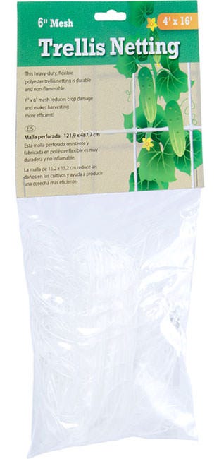 Hydrofarm Trellis Netting, 4' x 16', 6" Mesh