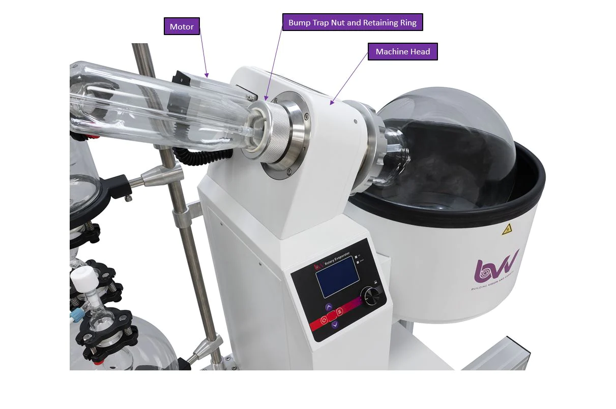 20L BVV ECO Rotary Evaporator Head Focus with Labels