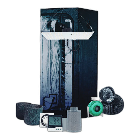 2 x 2 grow tent package contents laid out