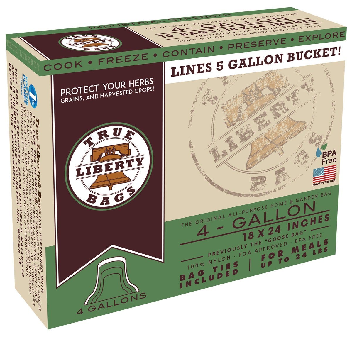 True Liberty 4 Gallon "Goose" Bags 18 in x 24 in (10/pack)