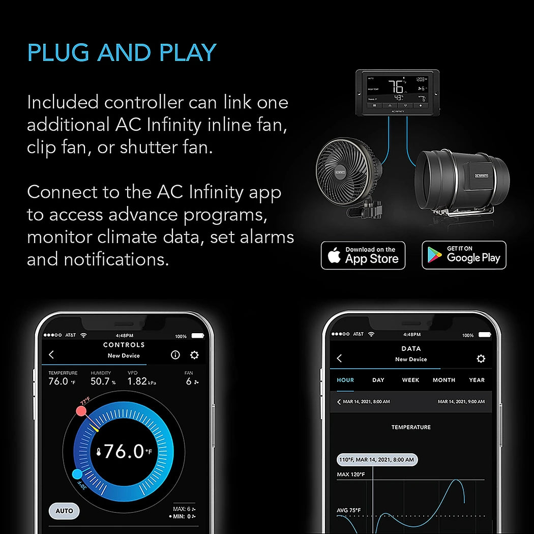 AC Infinity CLOUDLINE T-Series plug and play