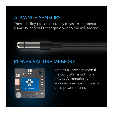 AC Infinity CONTROLLER 69 PRO advance sensors
