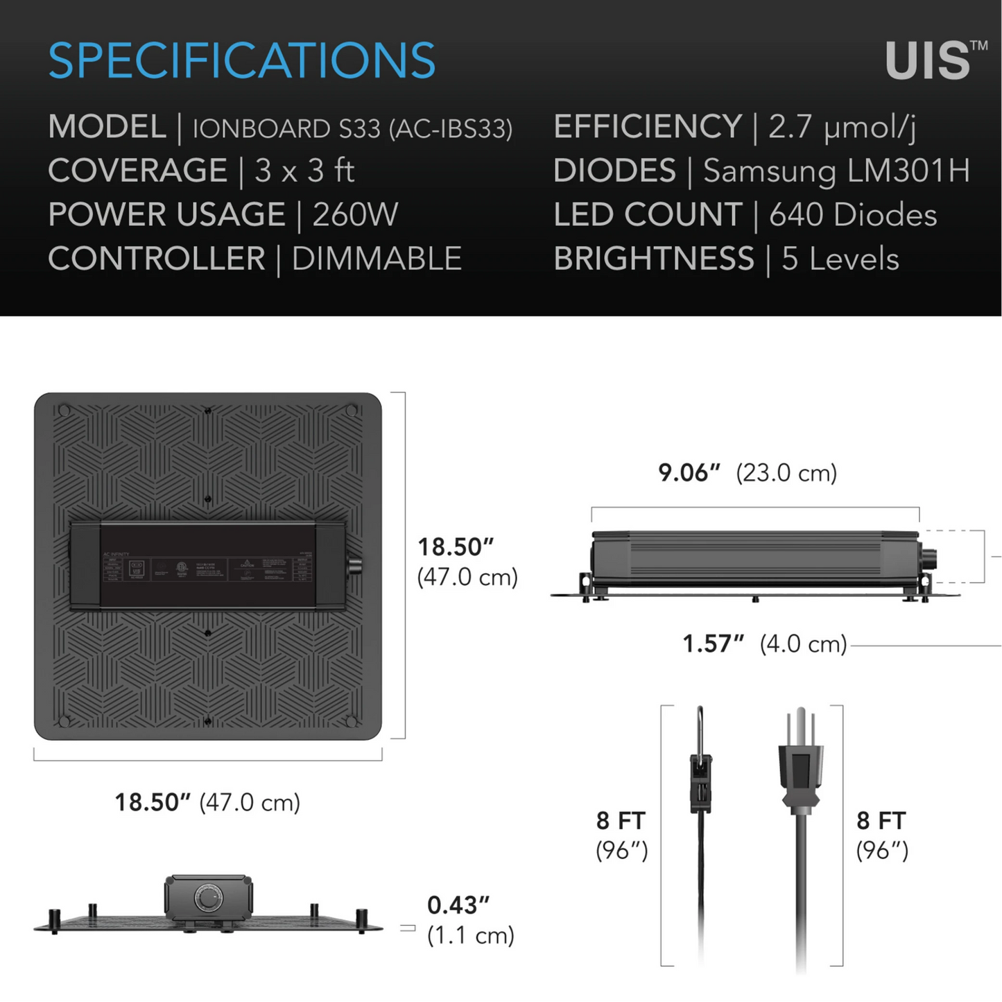 AC Infinity IONBOARD S33 specifications