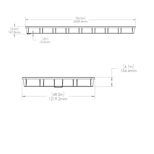 Botanicare OD Black Tray - 4' x 8' side dimensions