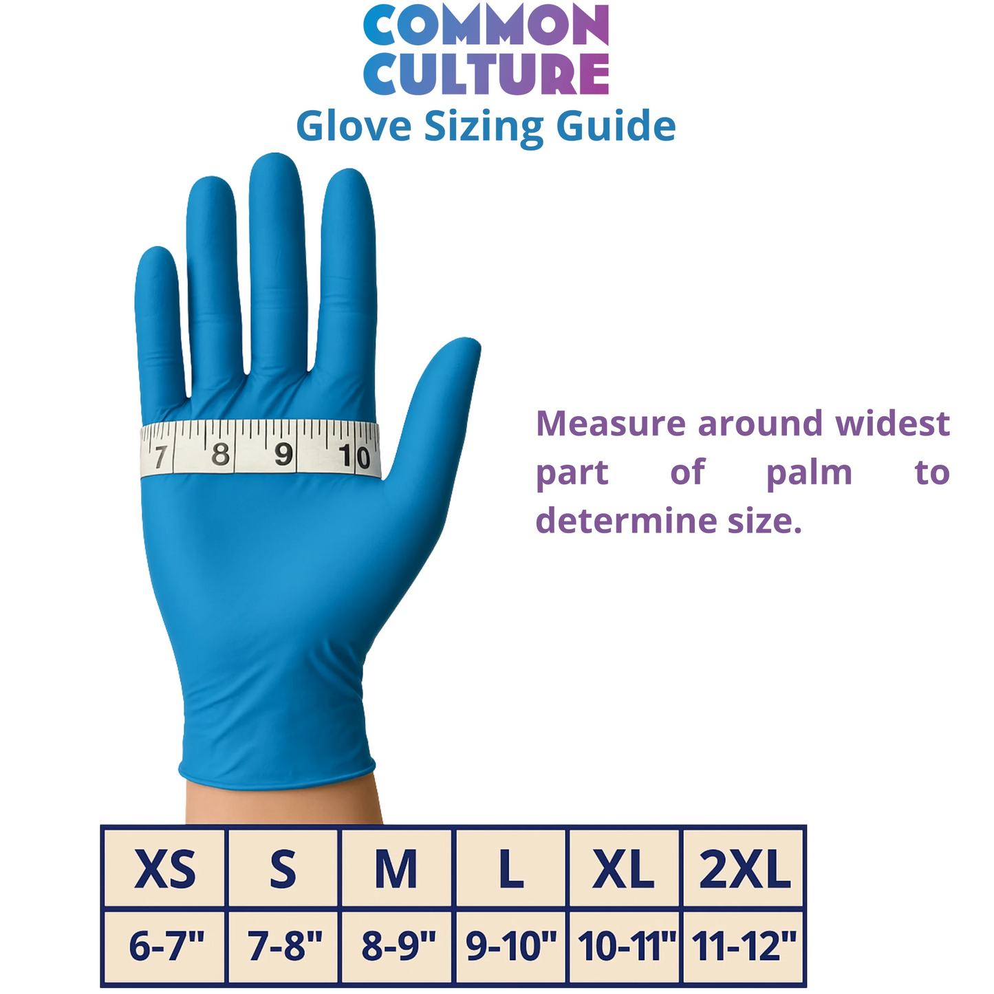 Common Culture Glove Sizing Guide
