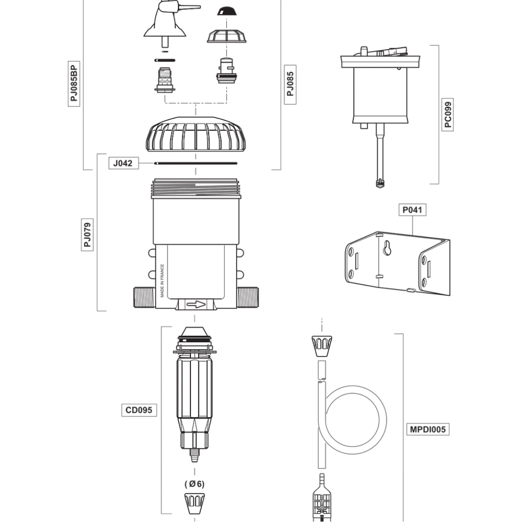 Dosatron COMPLETE INJECTION STEM ASSY FOR D25RE09 VF parts