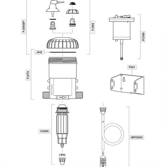 Dosatron COMPLETE INJECTION STEM ASSY FOR D25RE09 VF parts