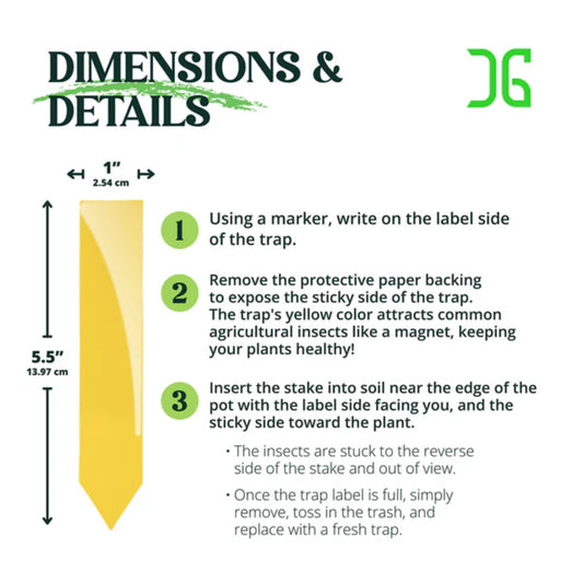 Dual Action Plant Label & Sticky Traps dimensions
