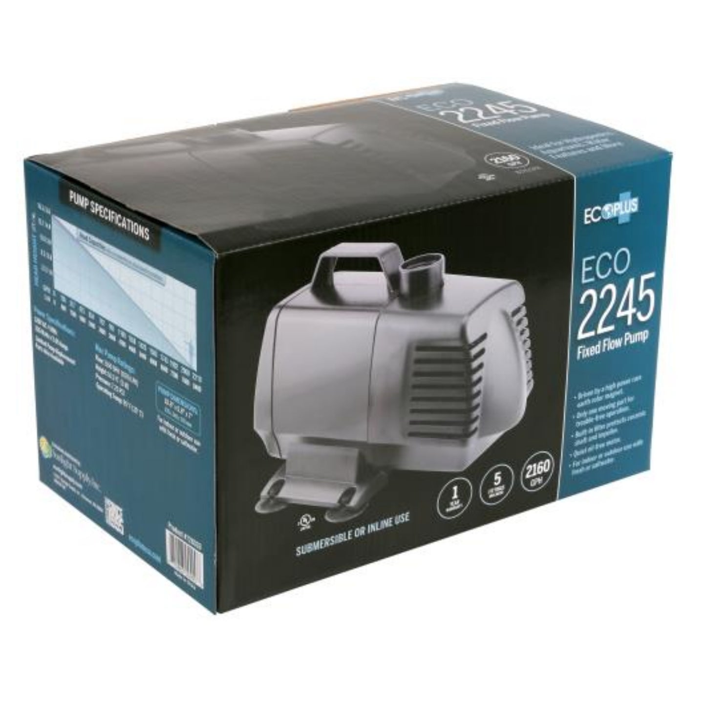 Ecoplus Submersible Water Pumps 2166 GPH box