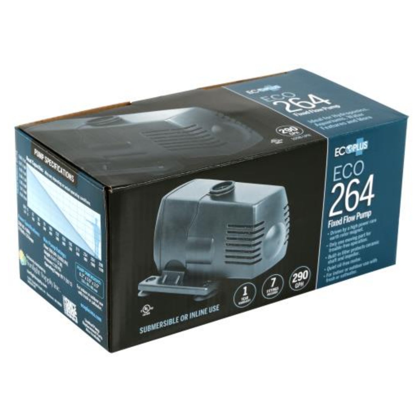 Ecoplus Submersible Water Pumps 290 GPH box