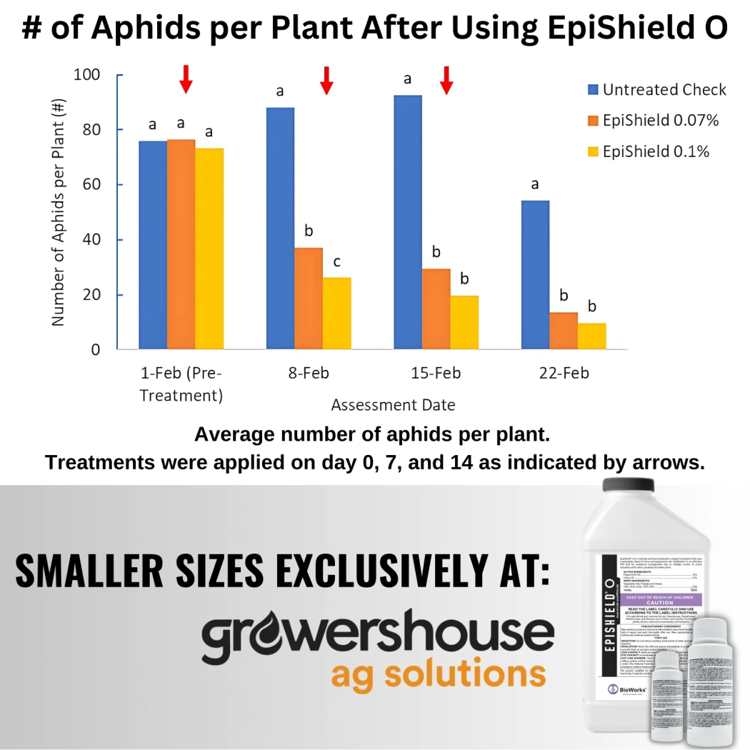 Epishield O mortality number of aphids