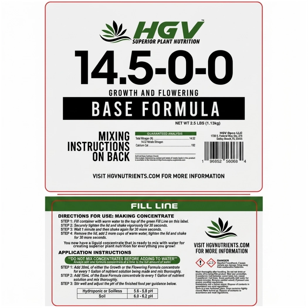 HGV Base Dry Ready To Mix 1 Gallon label