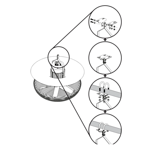 Hardware Kit, JD360, Round U-Bolt and Bracket mounting