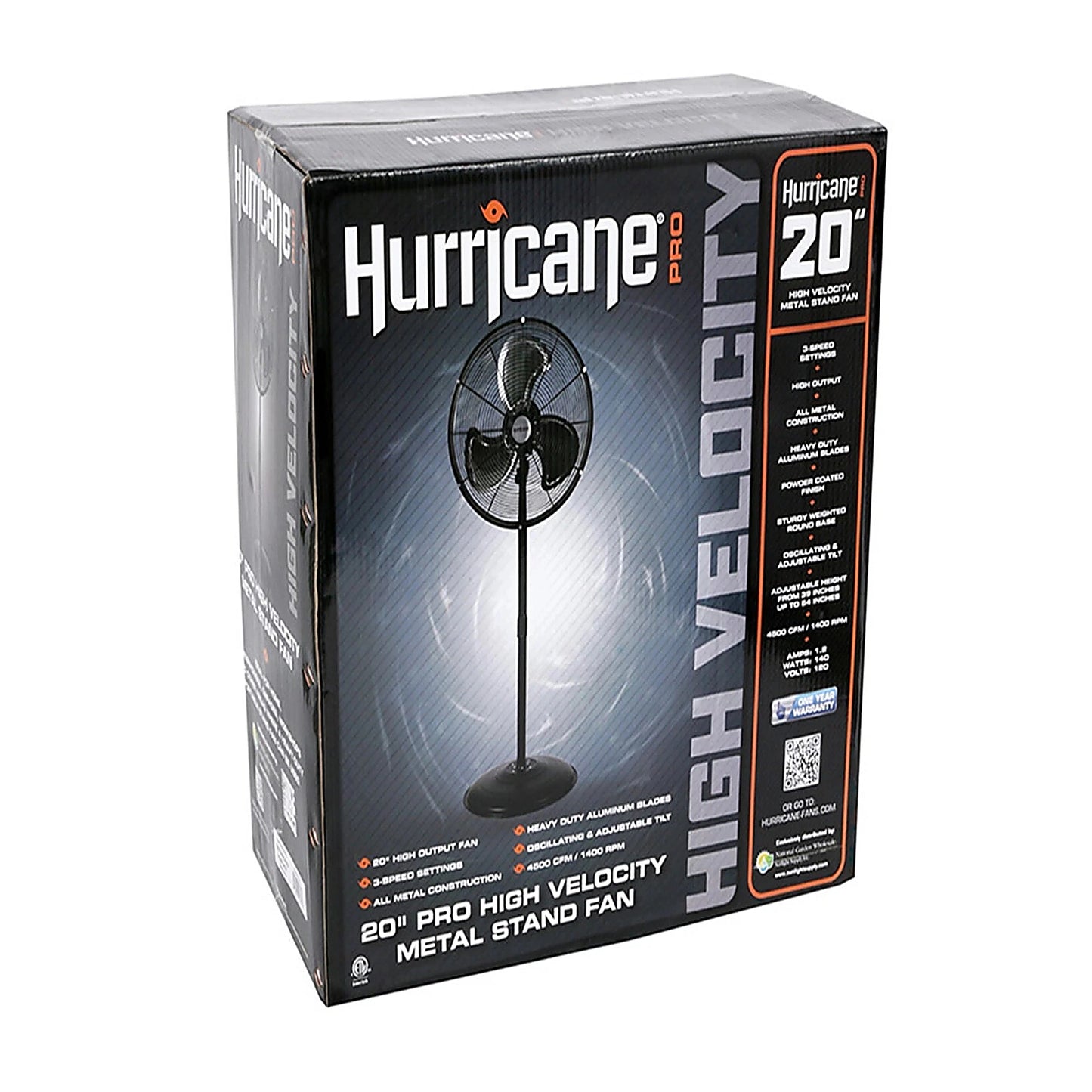 Hurricane Pro High Velocity Metal Stand Fan 20in box