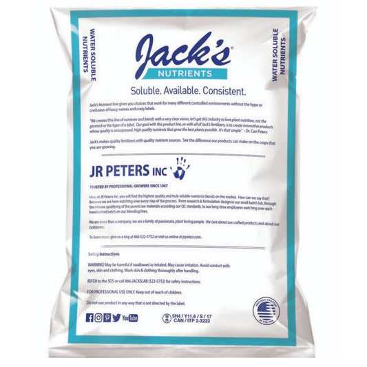 Jack's Nutrients Calcium Nitrate Part B Fertilizer back