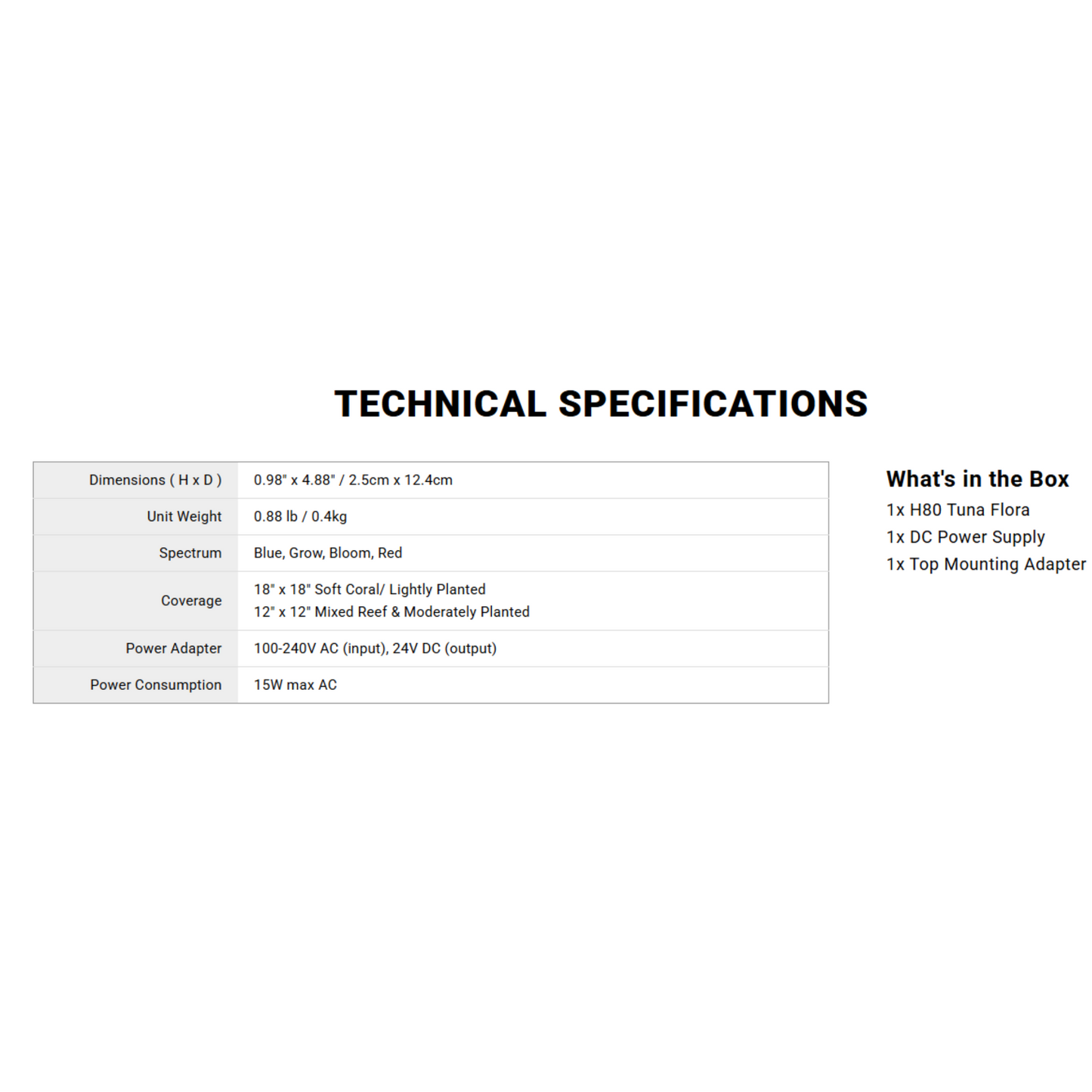 Kessil H80 full specs