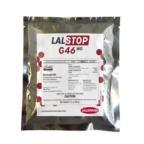 LALSTOP G46 WG 3.5 oz package with Lallemand branding on a white background
