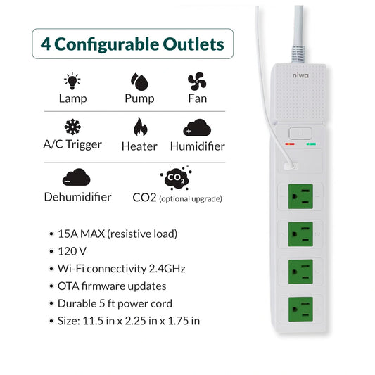 Niwa Grow Hub four configurable outlets