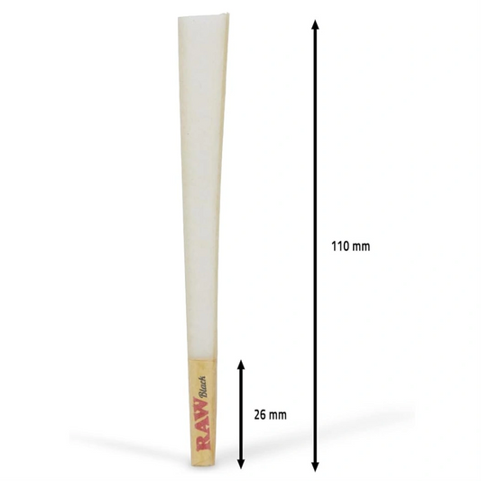 Raw Black Bulk King Size Pre-Roll Cones 1400pk dimensions