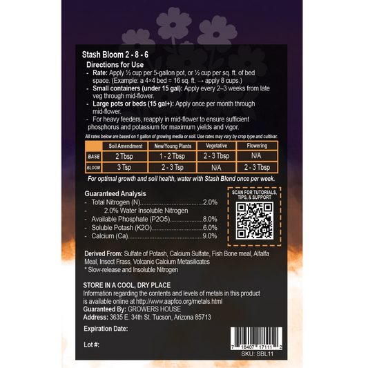 Stash Bloom Back Label