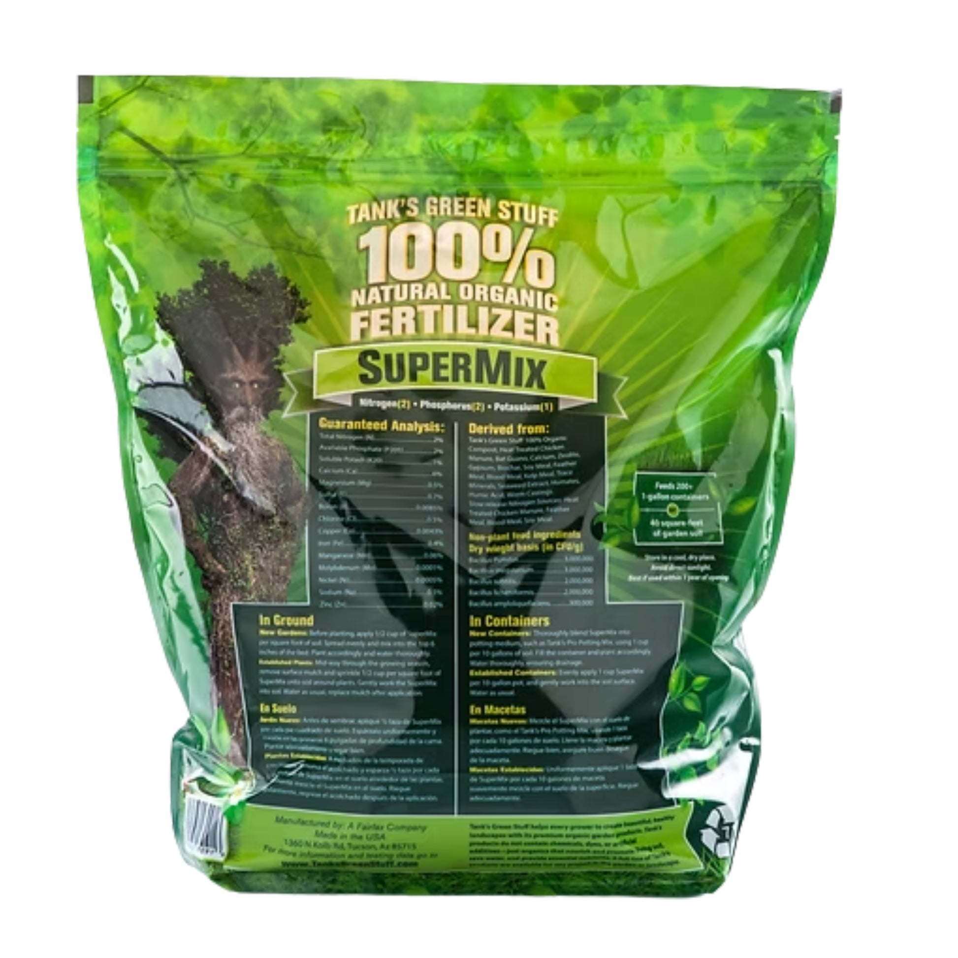 Tanks Green Stuff - SuperMix Fertilizer 10 lb Bag back