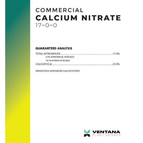 Ventana Plant Science - Calcium Nitrate (17-0-0) 23.5% Ca Grains Front Label