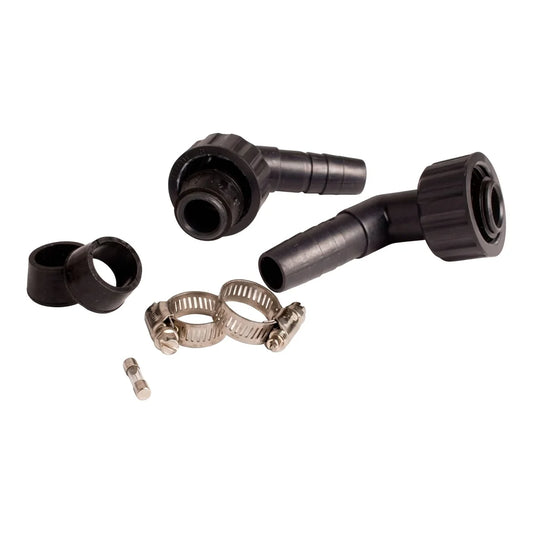 Active Aqua 3/4 inch chiller fitting kit for AACH10 with barbed elbows, hose clamps and fuse
