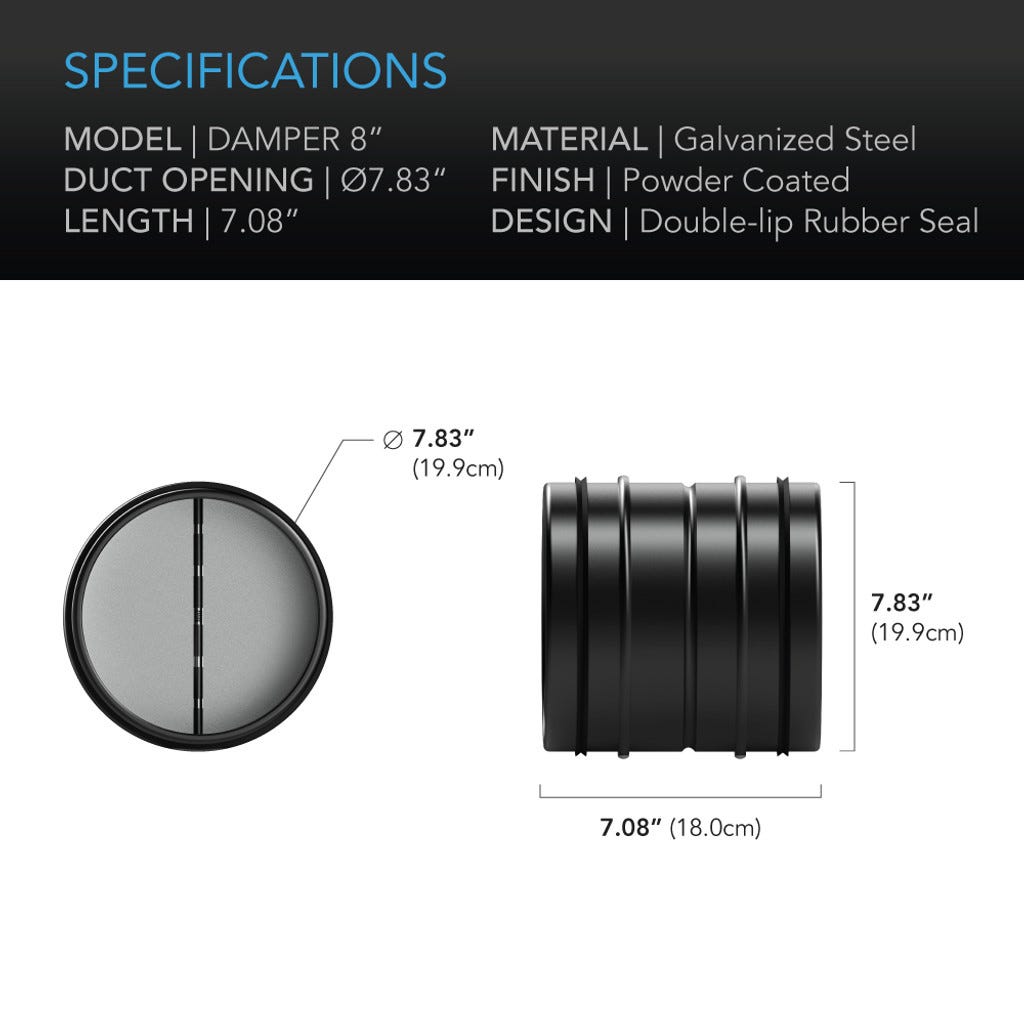 AC INFINITY Backdraft Damper Ducting Insert