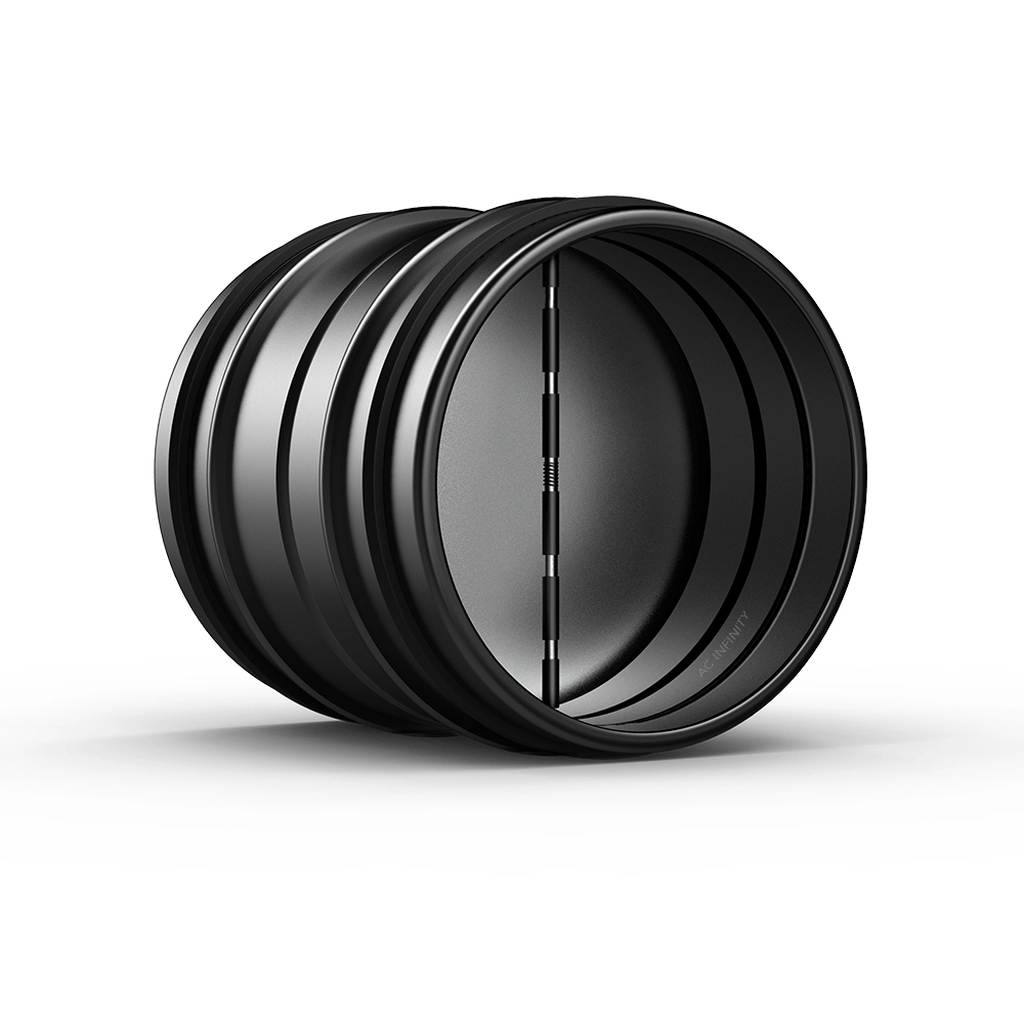 Ac Infinity Backdraft Damper Ducting Insert Black Galvanized Steel 6" Main Image