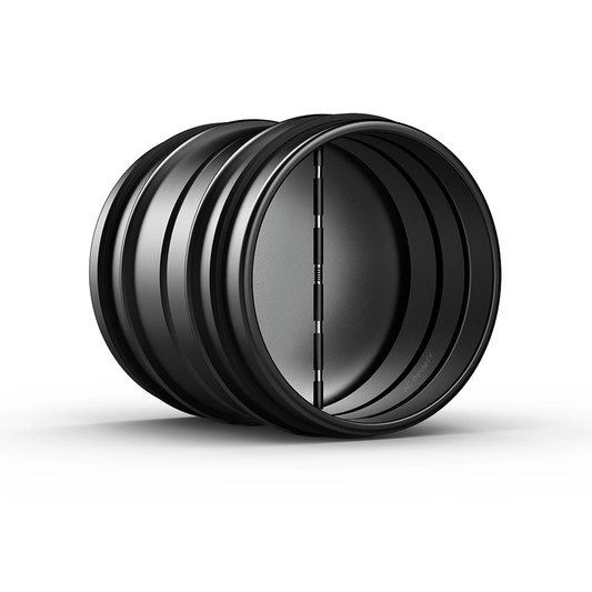 Ac Infinity Backdraft Damper Ducting Insert Black Galvanized Steel 6" Main Image