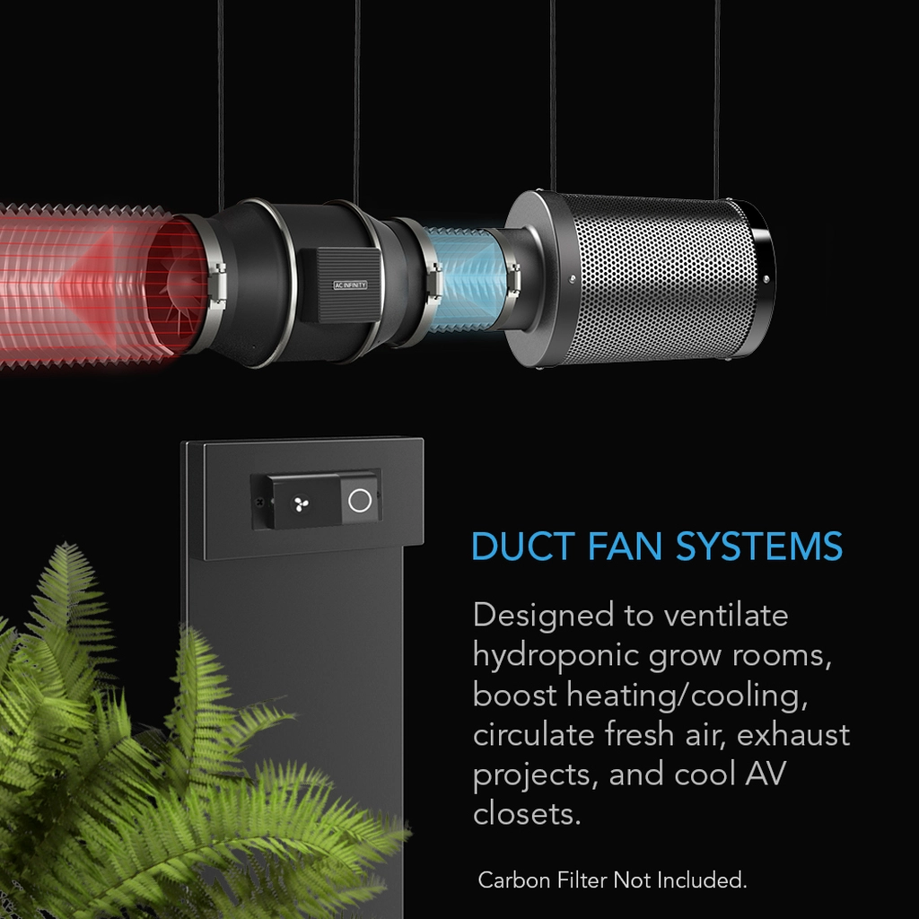 AC Infinity CLOUDLINE S4 4" Duct Fan with Inline Speed Control Duct Fan Systems