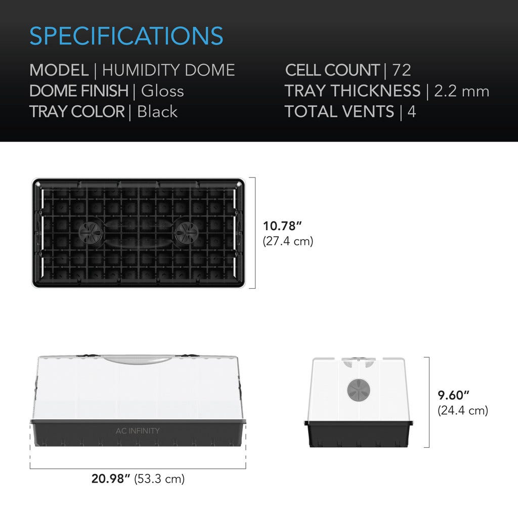 6x12 Cell Tray Domed Seedling Tray
