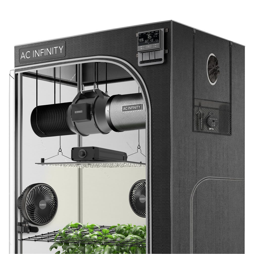 Advance Grow Tent System 4x4, 4-Plant Kit, WiFi-Integrated Controls To Automate Ventilation, Circulation, Full Spectrum LED Grow Light Main Image