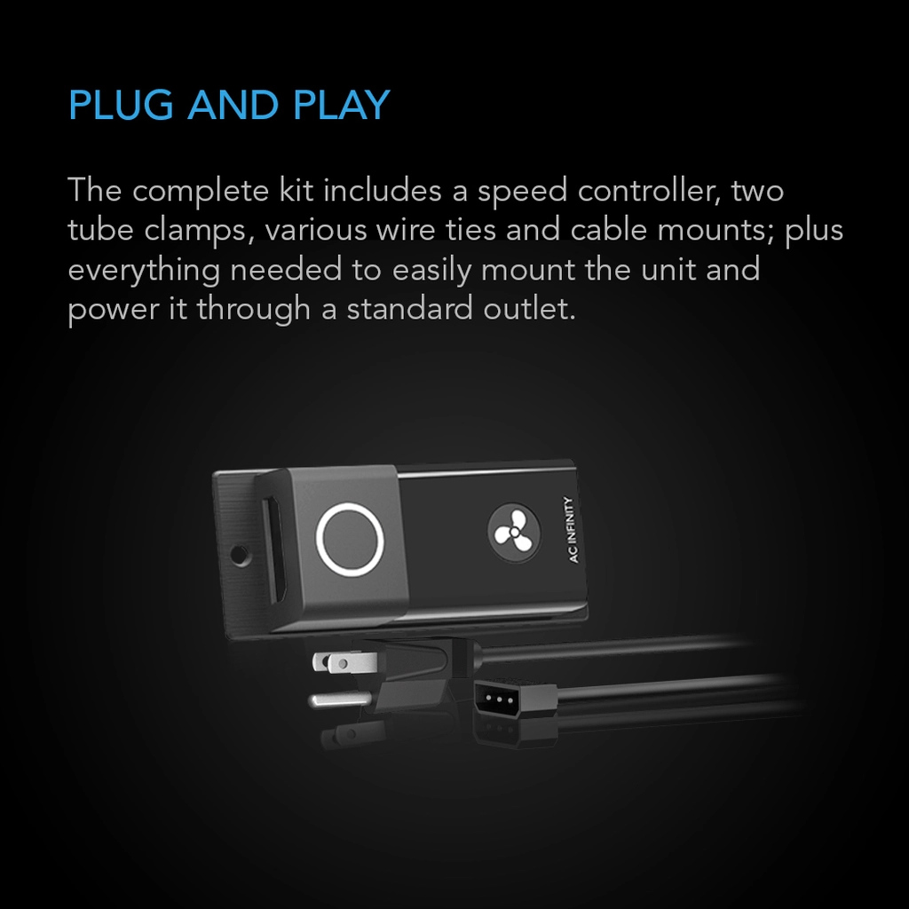 AC Infinity AIRLIFT S-Series Shutter Exhaust Ventilation Fan with Speed Controller