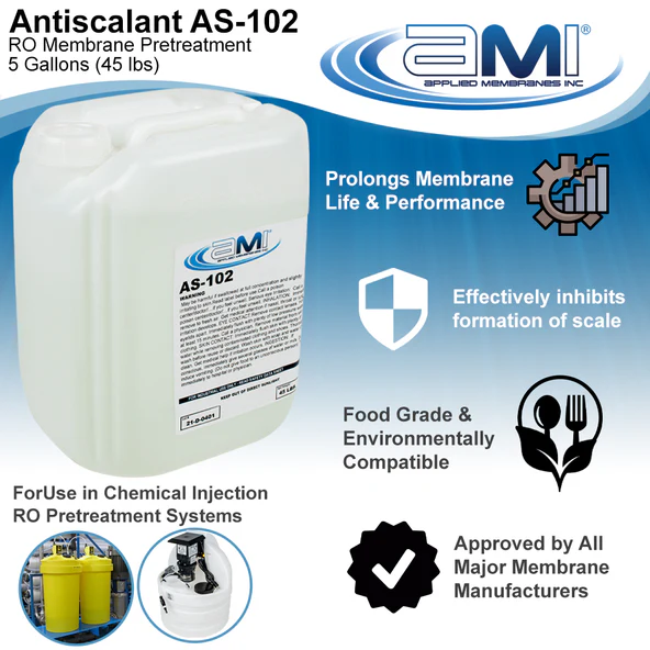 AMI AS-102 RO Membrane Antiscalant - 5GAL Industry Leaders Life & Performance