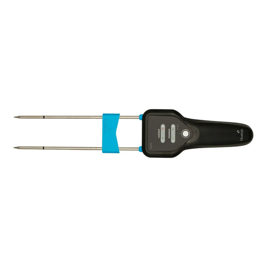 Bluelab Pulse Multimedia EC/MC Meter - meter and probe, side view