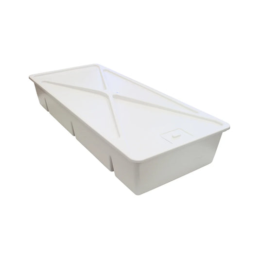 Botanicare 115 gallon white reservoir shown with lid fitted