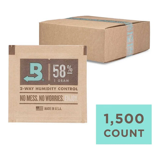 Boveda 58% 1 gram square pack with 1,500 count case