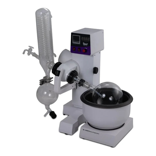 BVV 2 liter rotary evaporator, side view