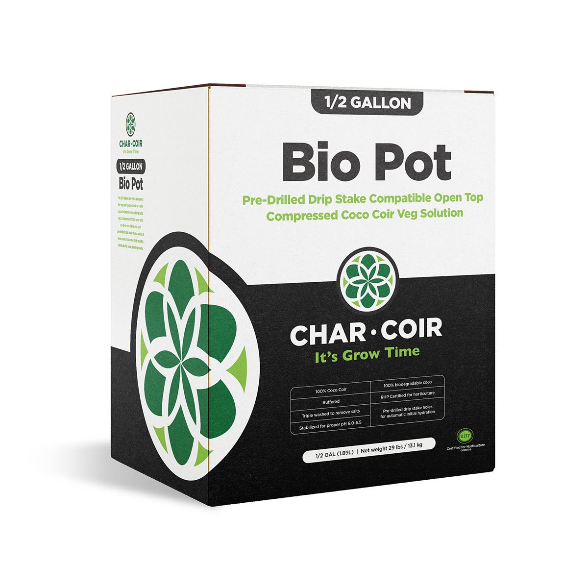 Char Coir BioPot, 1.89 L (1/2-gallon), case of 128 Main Image