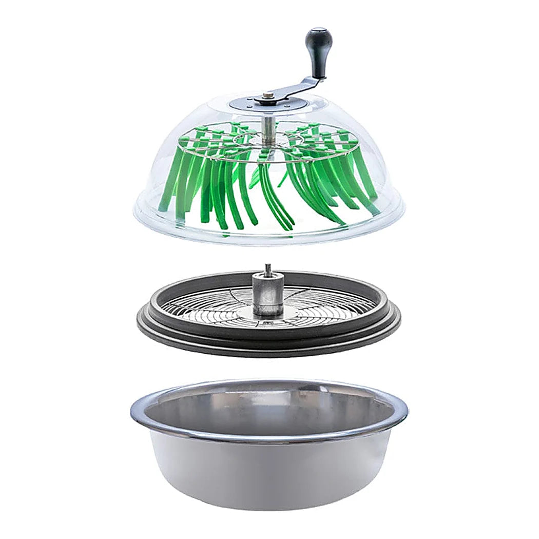 Clear Top Bowl Leaf Trimmer 18 in - trimmer, lid and bowl separated