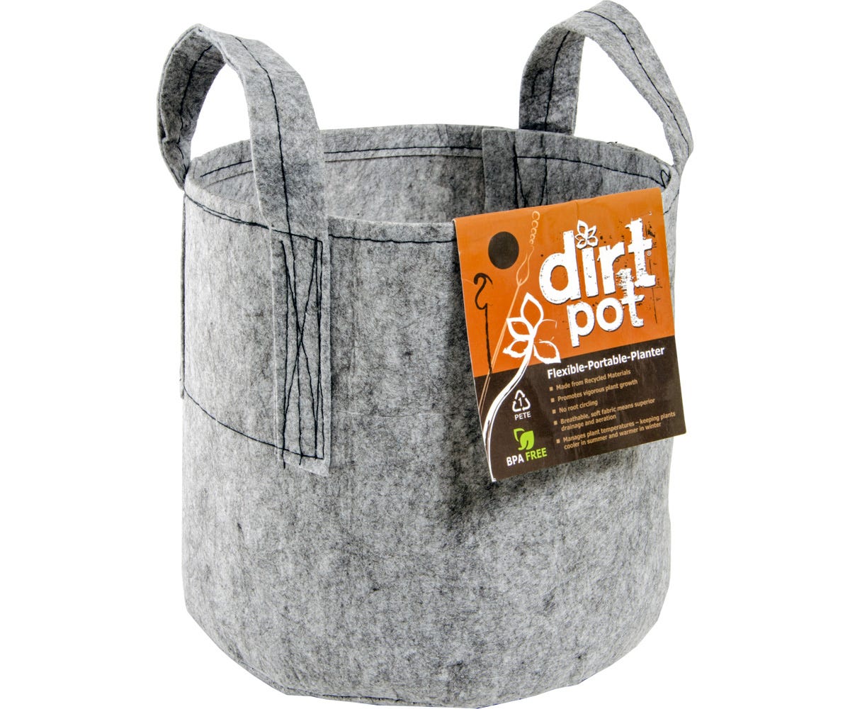 Dirt Pot Flexible Portable Planter - Grey With Handles - 20-Gallon Main Image