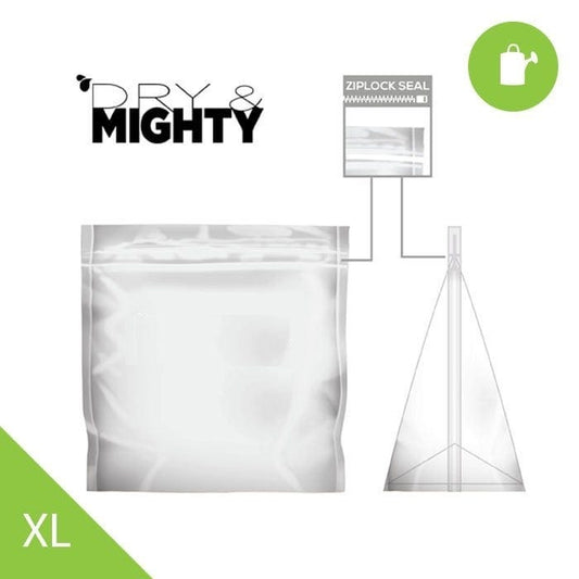 Dry & Mighty Bag X-Large (100 pack) - White Label / Unbranded Ziplock Seal location