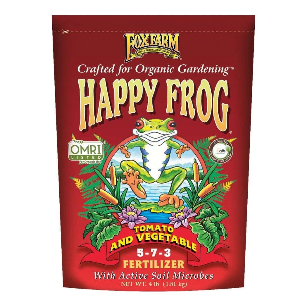 FoxFarm Happy Frog Tomato and Vegetable 5-7-3 dry fertilizer, 4 lb bag