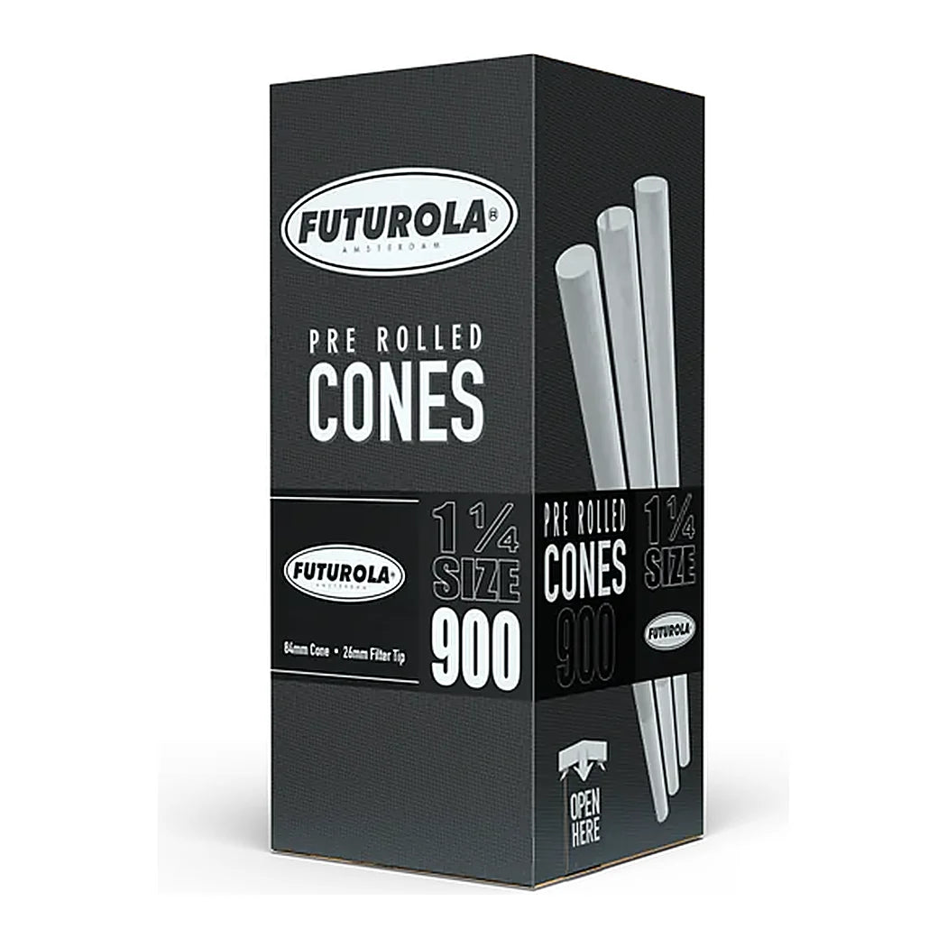 Futurola 1 1/4 Size Pre-Rolled Classic White Cones - 5,400 Cones - retail carton