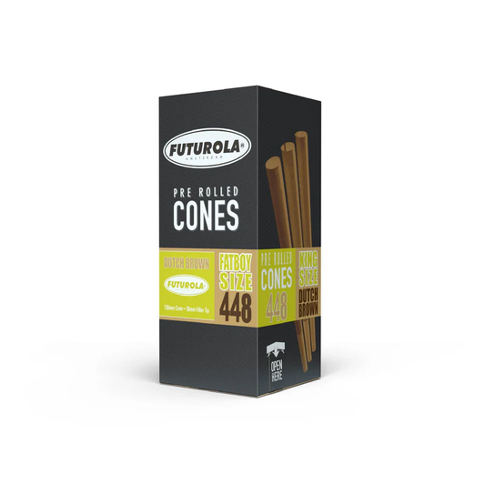 Futurola Fatboy Size 120/30 Dutch Brown Pre-Rolled Cone with Non-Printed Tip - Case of 2688 Main Image