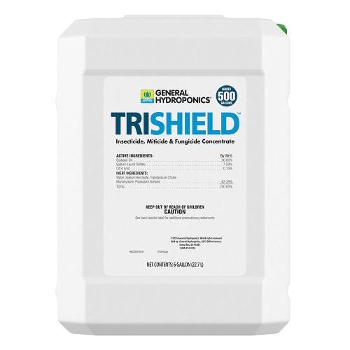 GH TriShield Insecticide Miticide Fungicide 6-Gallon Back Label