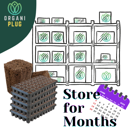 OrganiPlug Seed & Cutting Plugs - Pre-Filled Tray w/ 50 Tall Plugs - Case of 5 Trays / 250 Plugs Store for Months